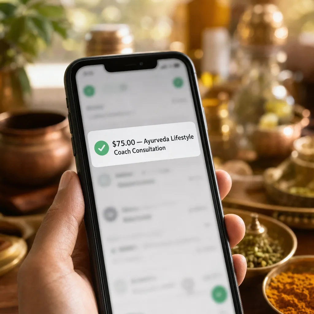 Your first paid session: payment received on the reader's phone